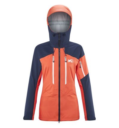 Chaqueta de esquí M White 3l para mujer (cromo coral/zafiro)