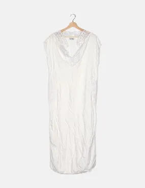 Charo Ruiz Túnica blanca ribete crochet