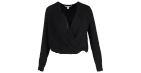 Diane Von Furstenberg Top con sobrepelliz en poliéster negro 