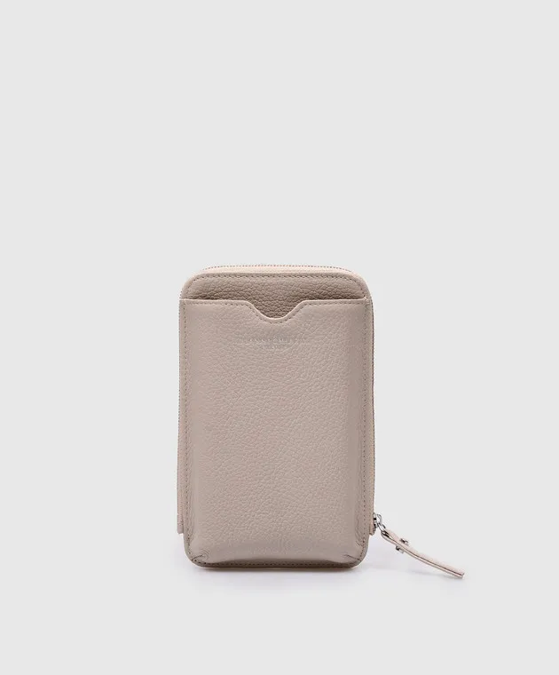 Gianni Chiarini Beige leather dollar wallet with strap