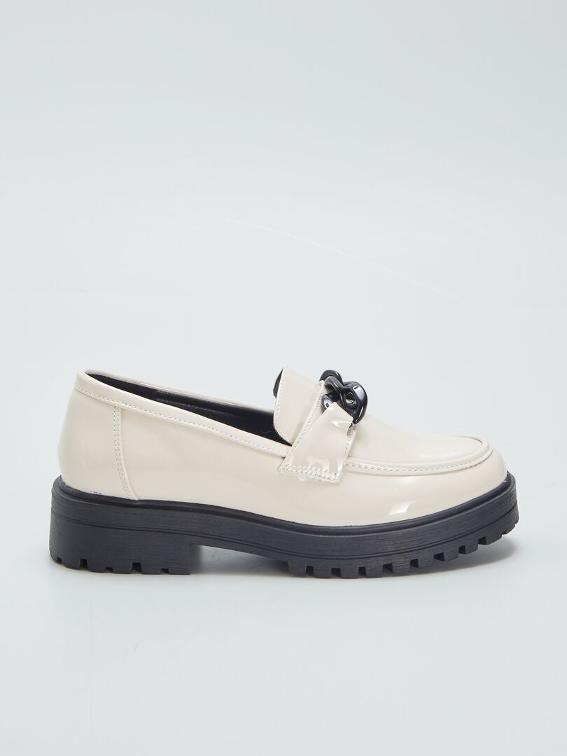 MOCASINES DE CHAROL  BEIGE